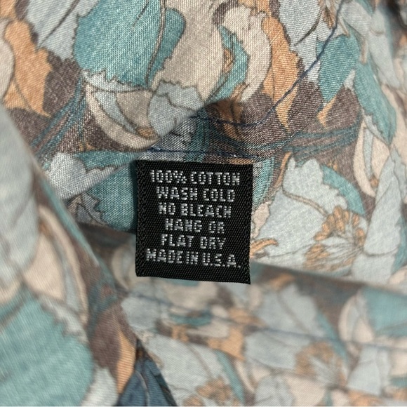 Gilber Gilmore Nicki Ruffle Cropped Cotton Button Down Blouse VTG Floral Print - Picture 9 of 10